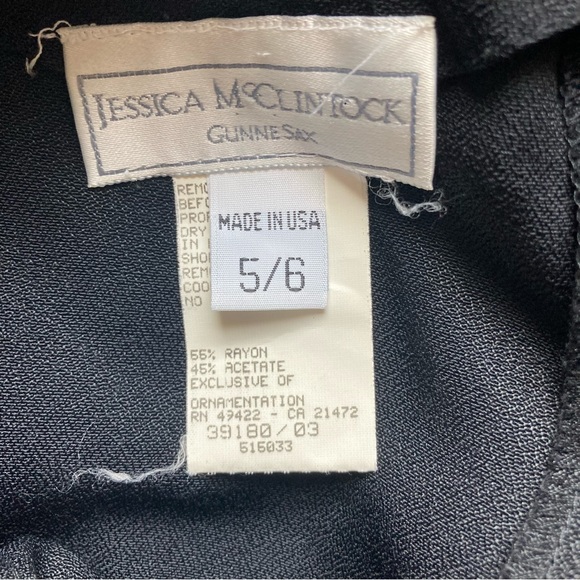 Jessica McClintock Vintage Black Strappy Cocktail Dress size 5/6 - Picture 5 of 6